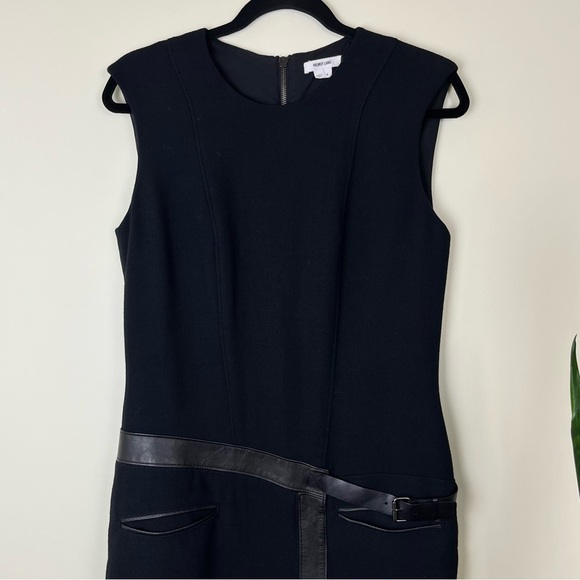 Helmut Lang Sleeveless Wool Dress with Black Leather Buckle - Picture 8 of 14